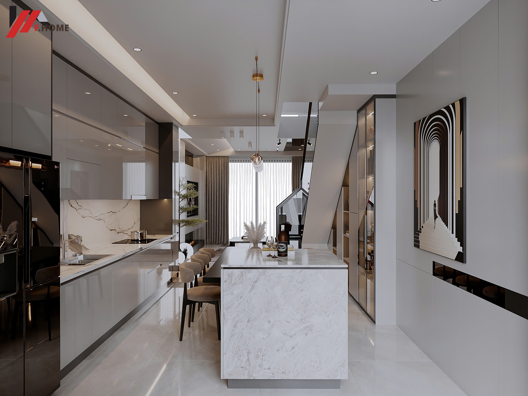 nha pho hien dai 2 tang 3 phong ngu o nghe an