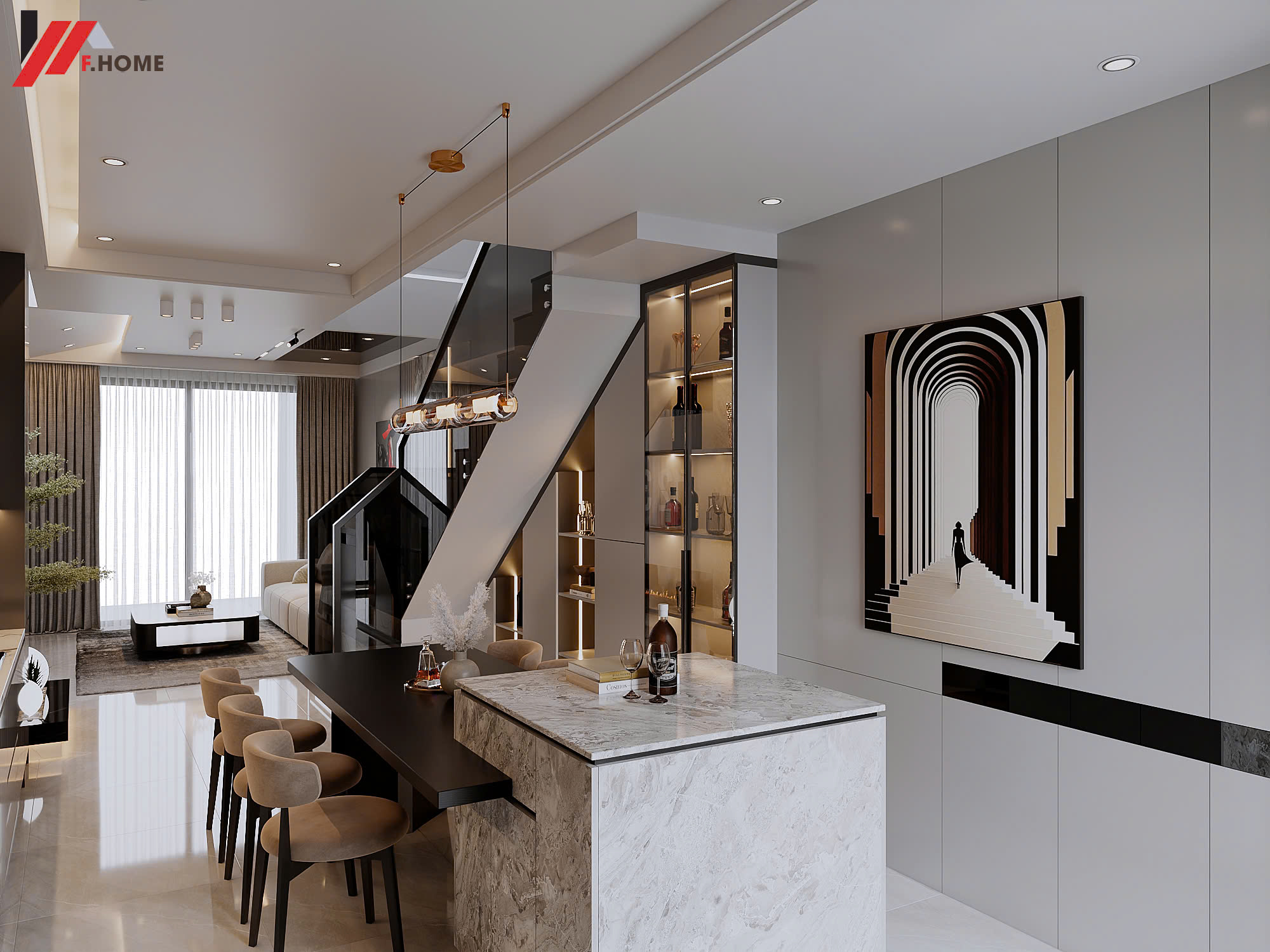 nha pho hien dai 2 tang 3 phong ngu o nghe an