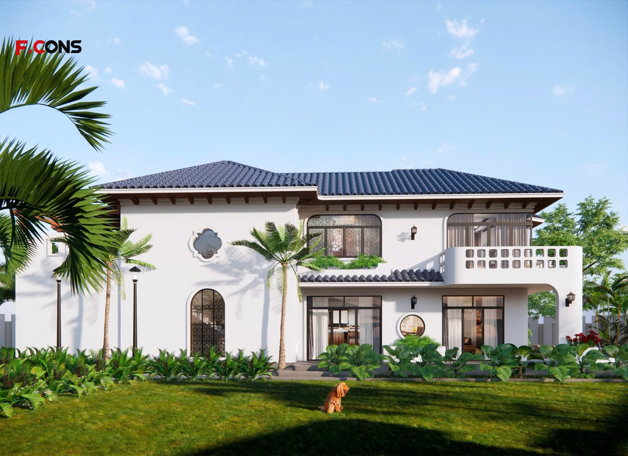 ngoi nha dam bao tinh hai hoa sang trong