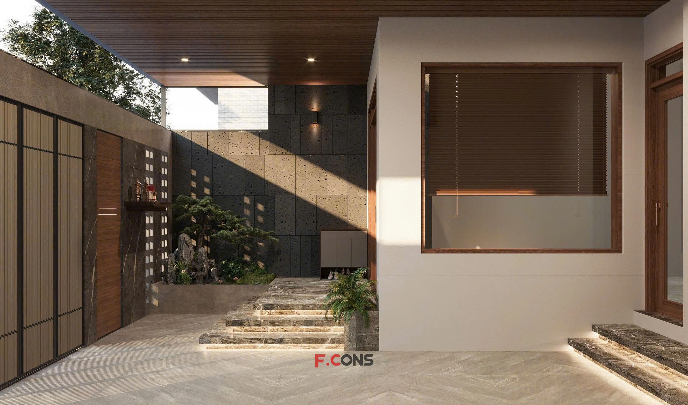 ngoi nha dam bao tinh hai hoa sang trong