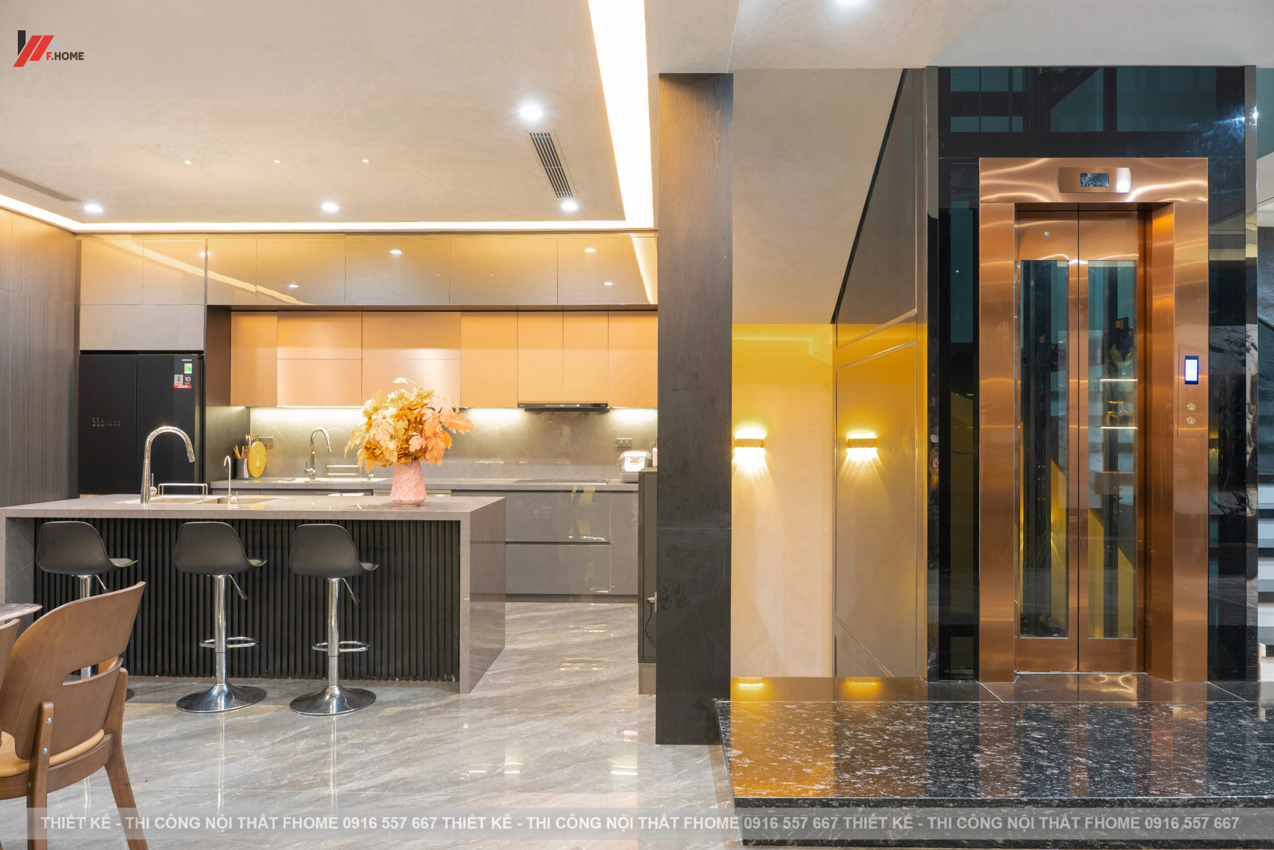 nội thất nhà phố hiện đại 3 tầng ở hà tĩnh