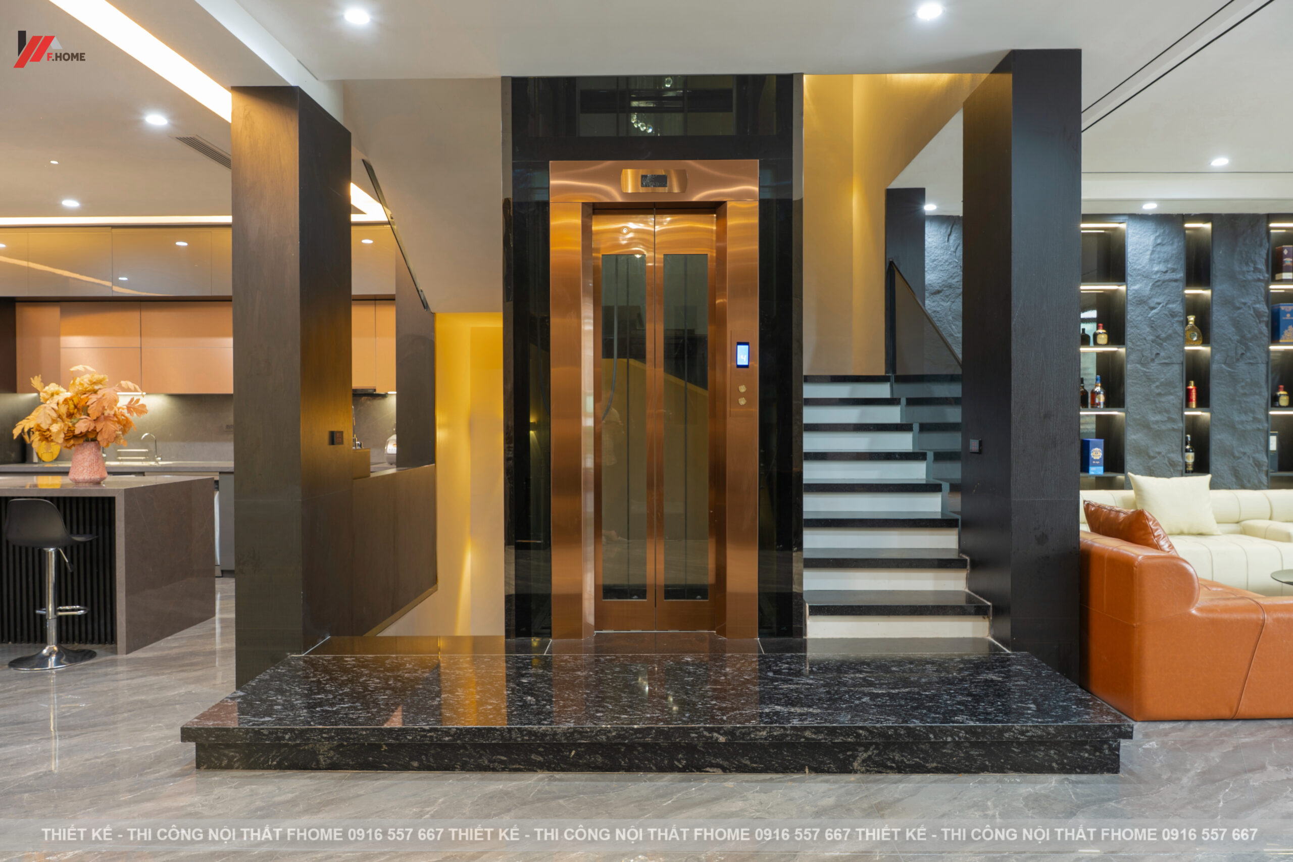 nội thất nhà phố hiện đại 3 tầng ở hà tĩnh