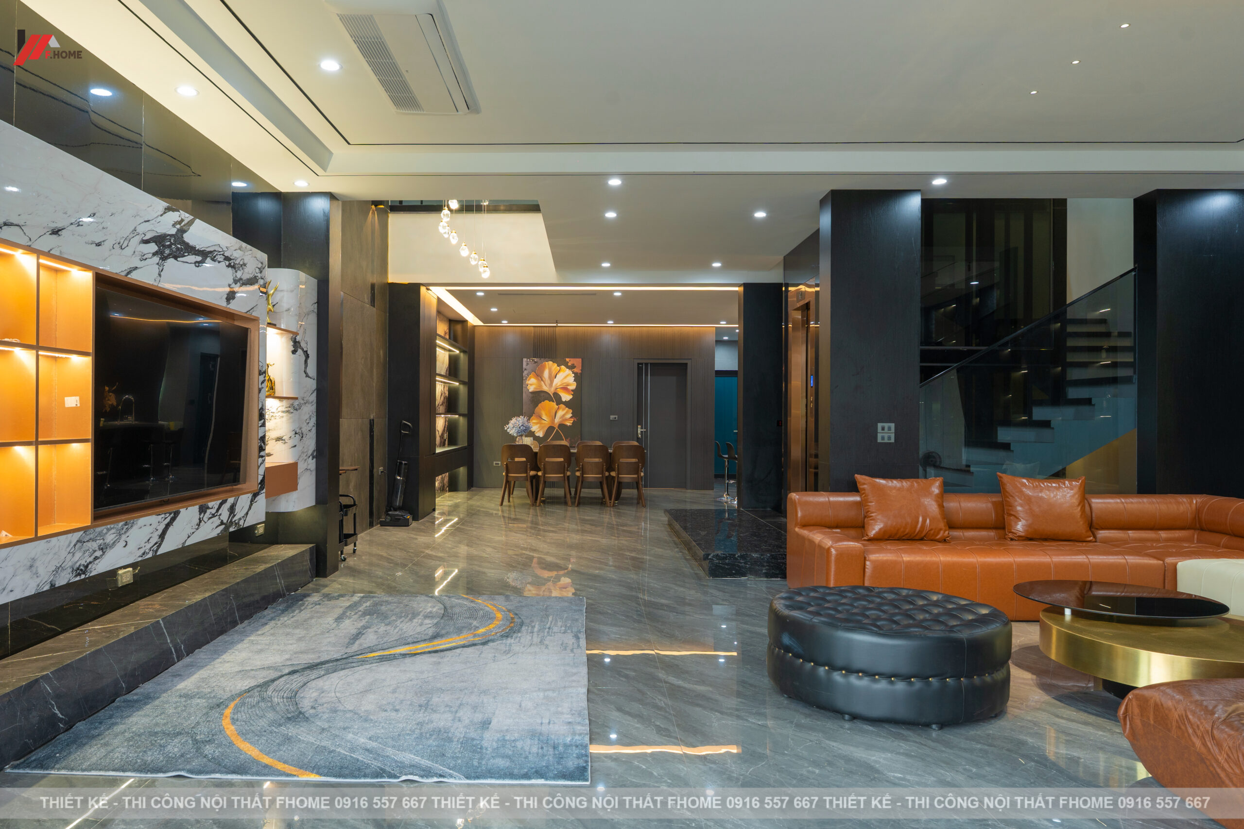 nội thất nhà phố hiện đại 3 tầng ở hà tĩnh