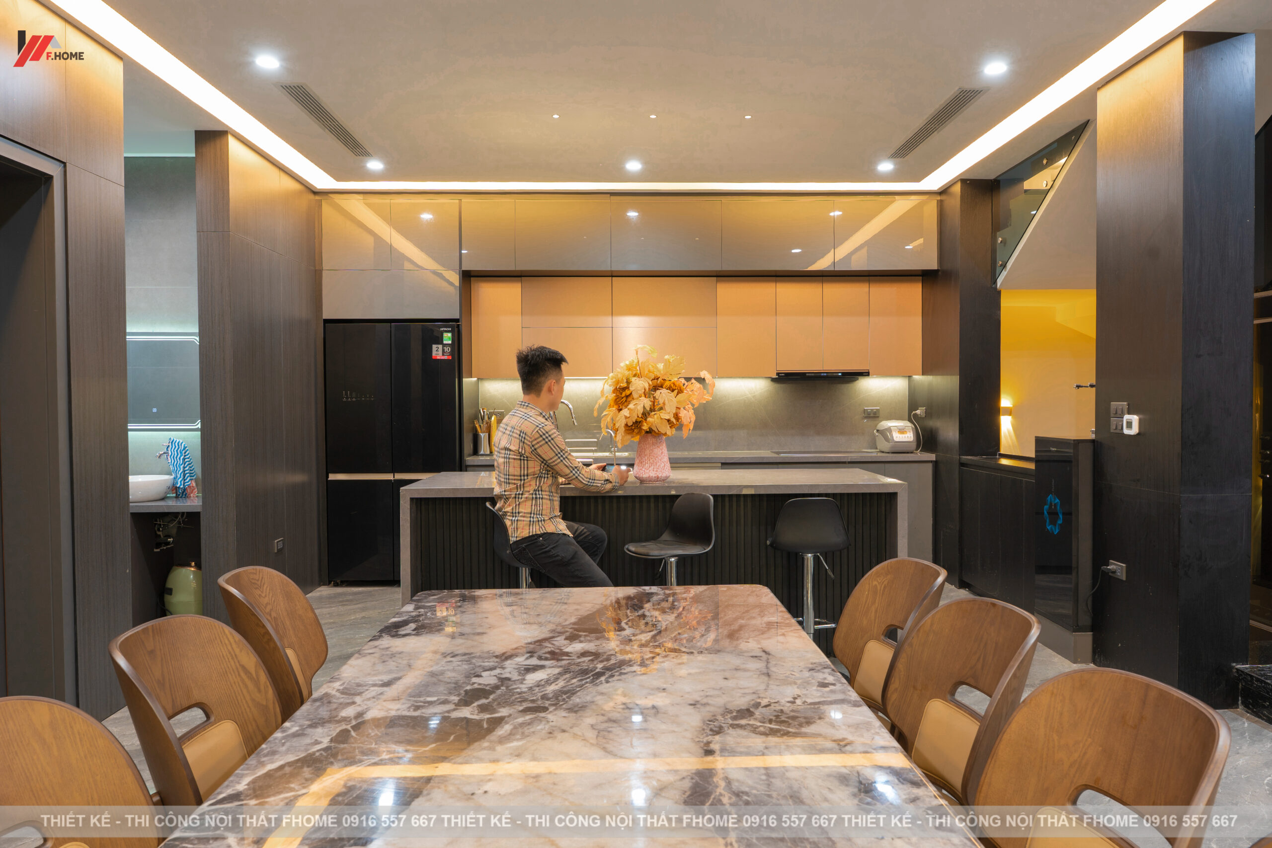 nội thất nhà phố hiện đại 3 tầng ở hà tĩnh