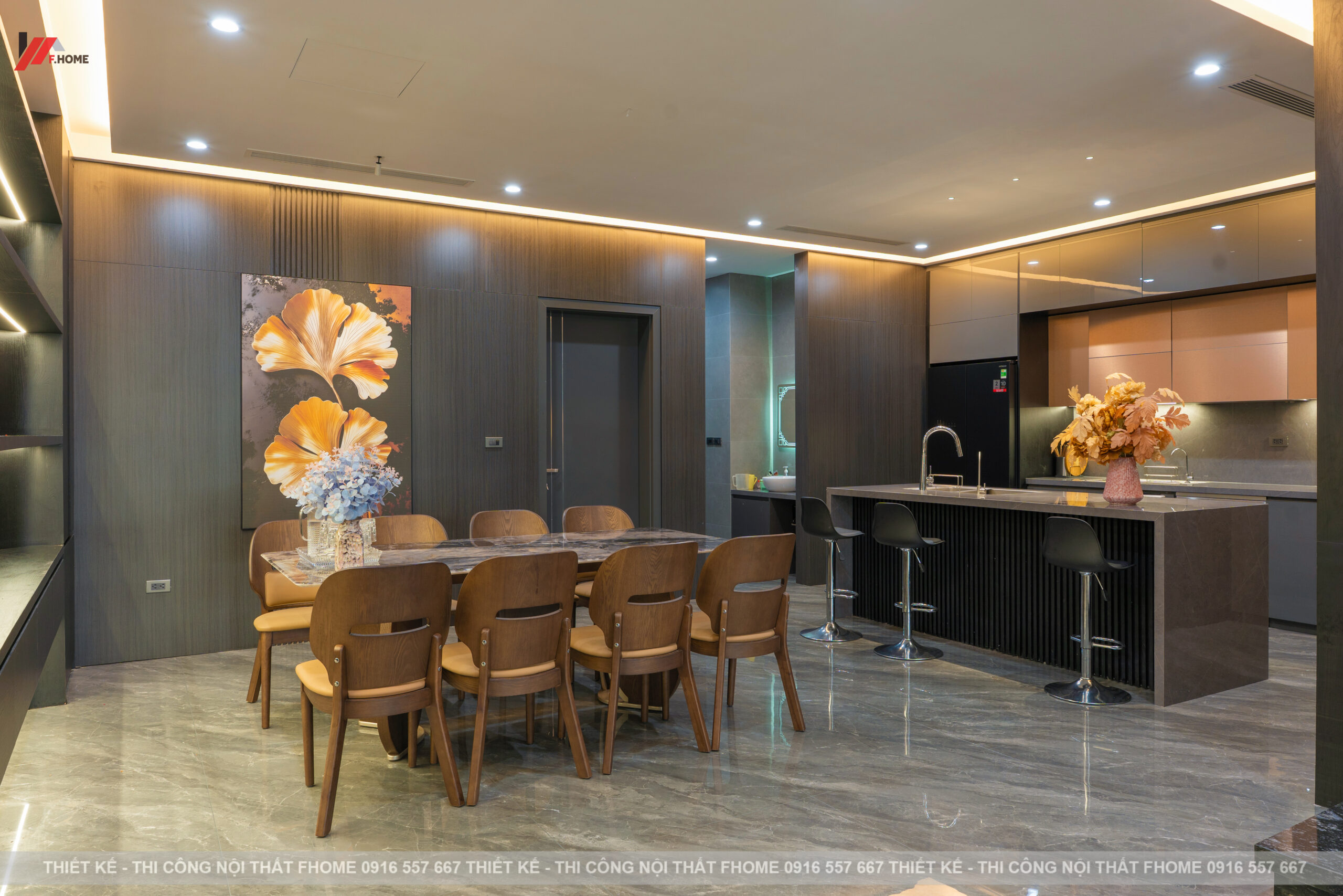 nội thất nhà phố hiện đại 3 tầng ở hà tĩnh