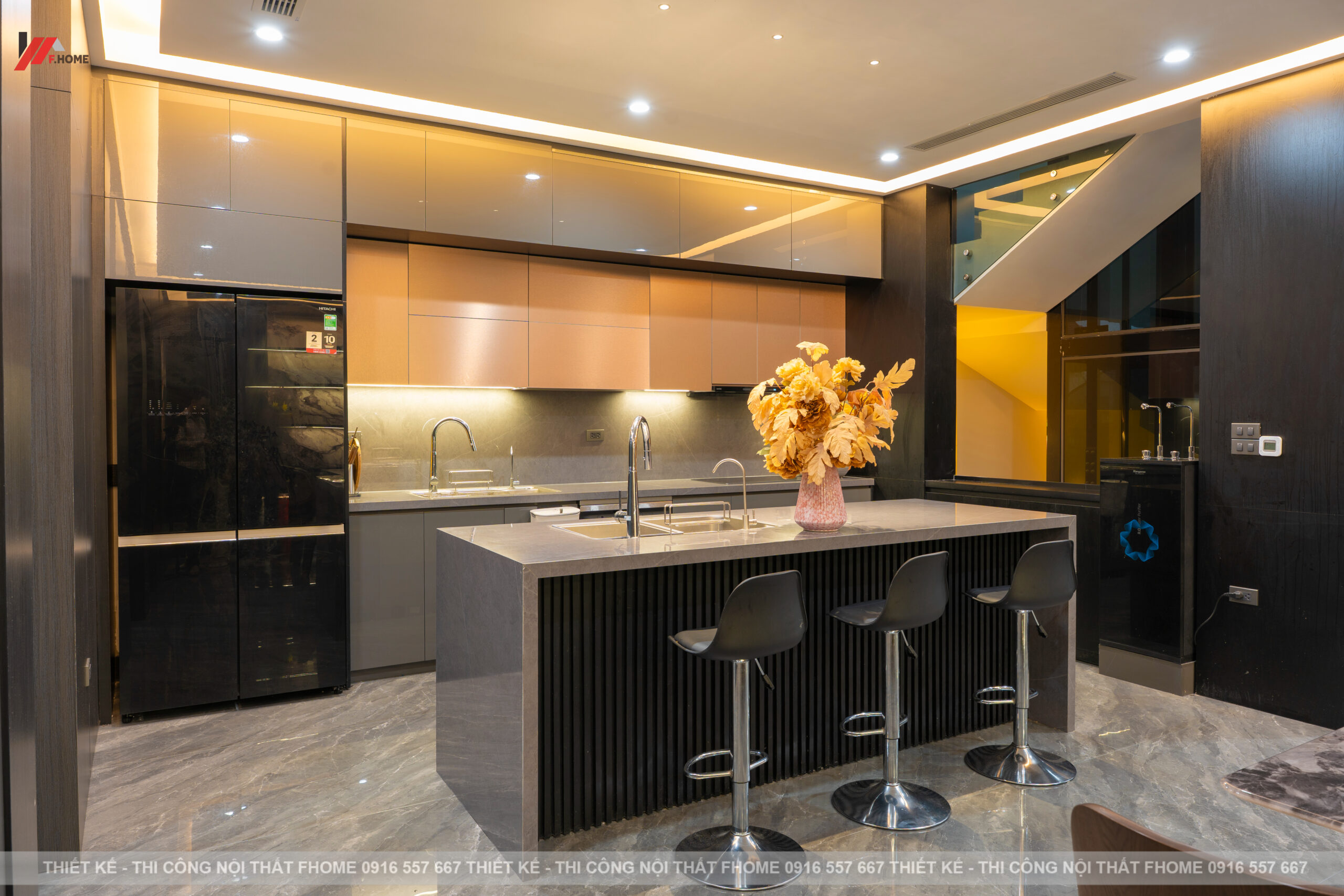 nội thất nhà phố hiện đại 3 tầng ở hà tĩnh