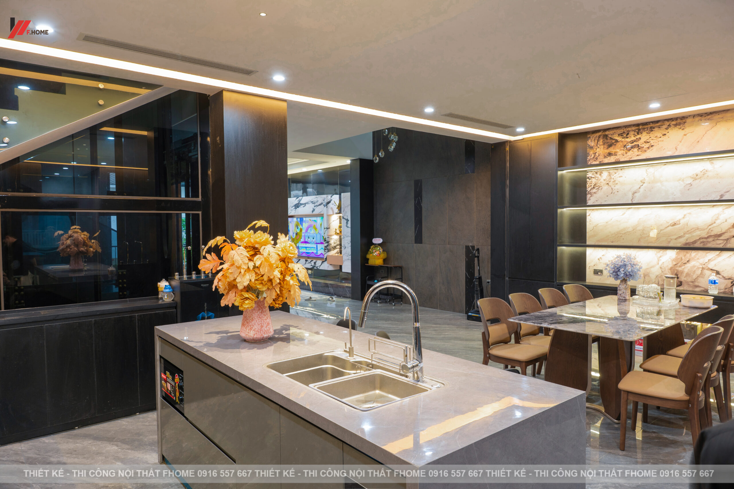 nội thất nhà phố hiện đại 3 tầng ở hà tĩnh